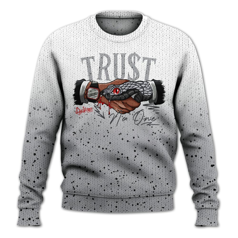 Knitted Sweater To Match White Cement 4s - Snake Trust No One Drip