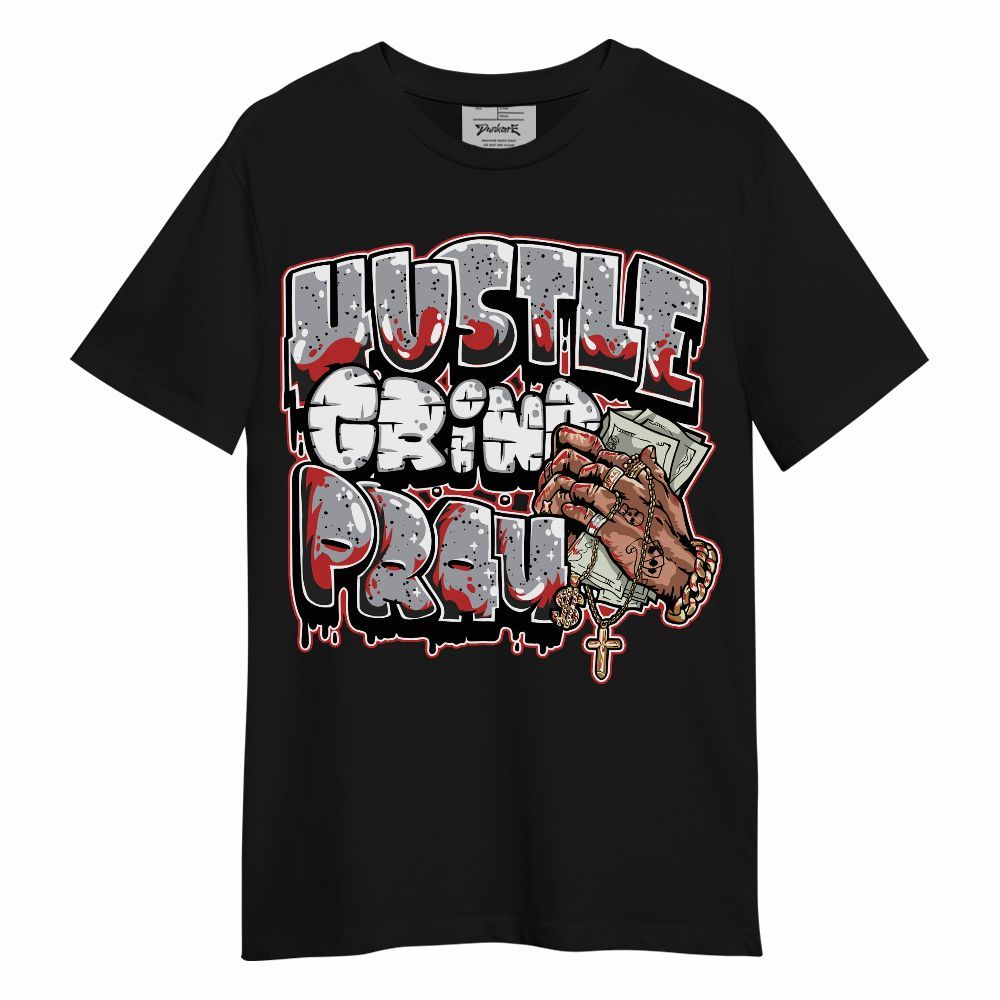Shirt To Match White Cement 4s - Hustles Grind Pray Graphic