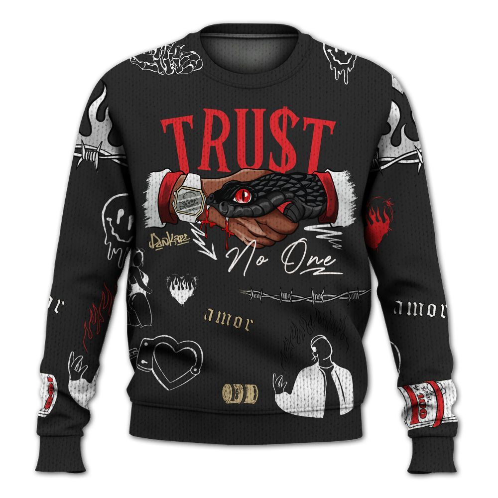 Knitted Sweater To Match Prime 93 Fire Red - Snake Trust No One