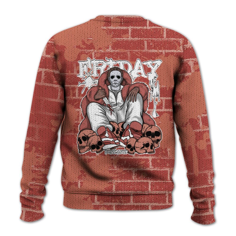 Knitted Sweater To Match Dune Red 13s - Friday Brick