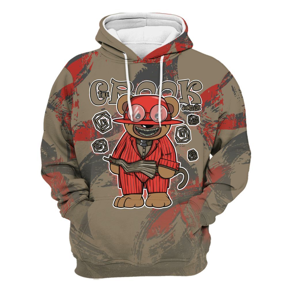 Hoodie To Match Olive 9s - Swindler Bear Circle Slpash All Over Print
