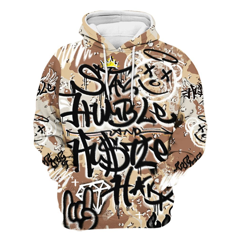 Hoodie To Match Desert Camo 3s - Humble Drip Streetwear Graffity All Over Print