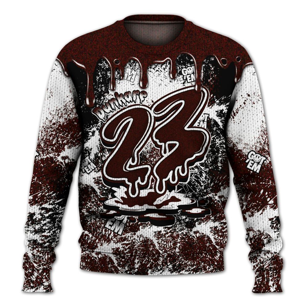 Knitted Sweater To Match Air Force 1 Low Halloween Skull 2024 - Dripping 23 Drip