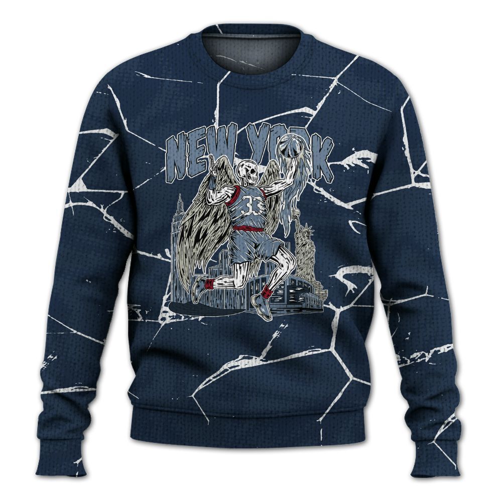 Knitted Sweater To Match Retro Olympic 6s - Ewing Era Skeleton Crack