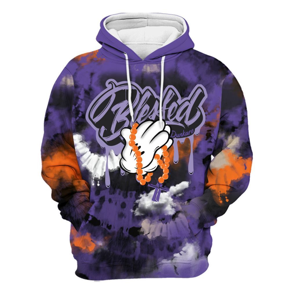 Hoodie To Match Air Max Waffle SP Voltage Purple - God Blessed Tie Dye All Over Print