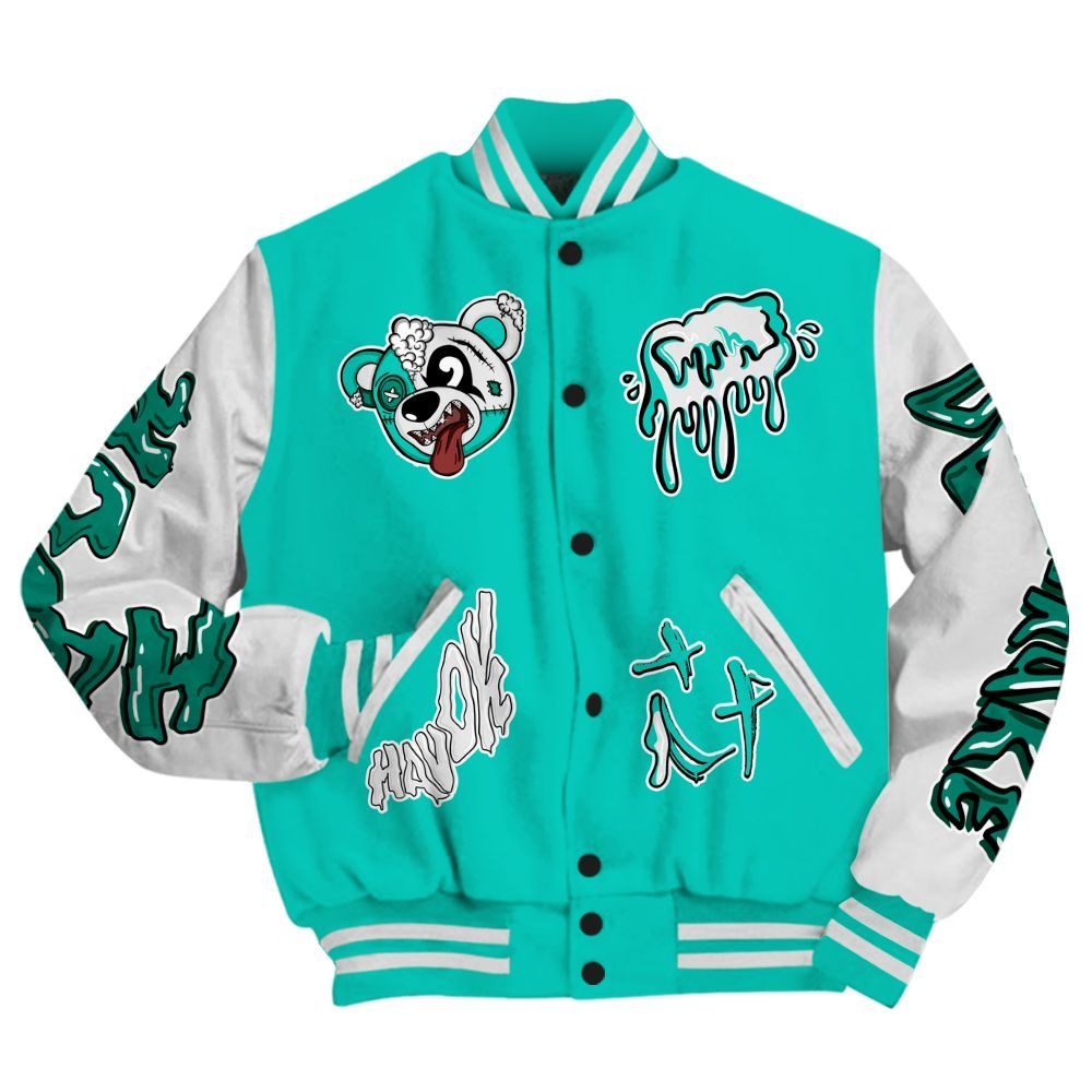 Varsity Jacket To Match Dunk Low Clear Jade - Havok Bear All Over Print