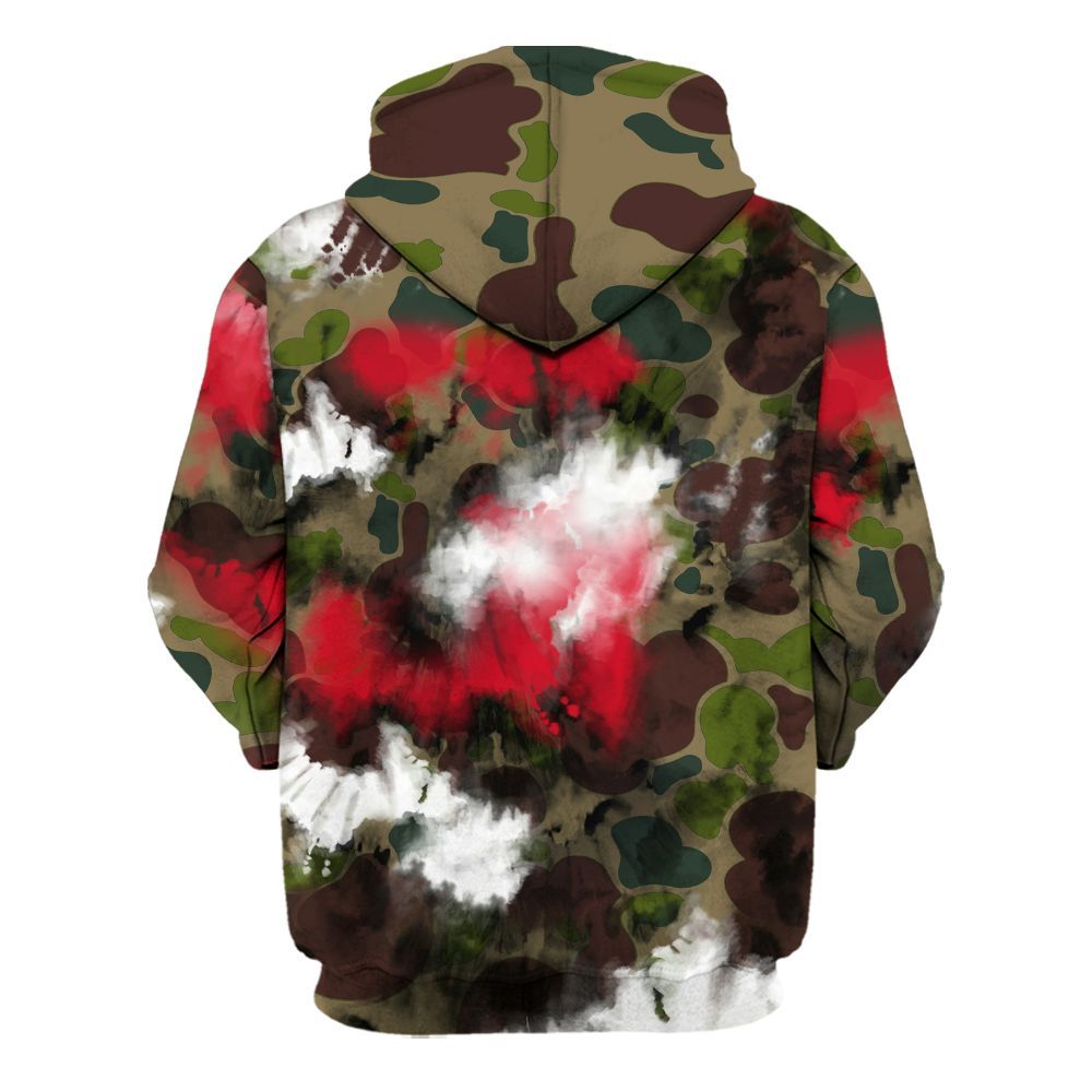 Hoodie To Match Air Max 90 Duck Camo Red - God Blessed Tie Dye All Over Print