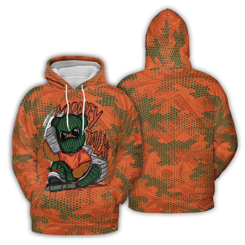 Hoodie To Match Low Miami 5s Hoodie - Money Talk Bear Banknotes Art Hoodie Unisex