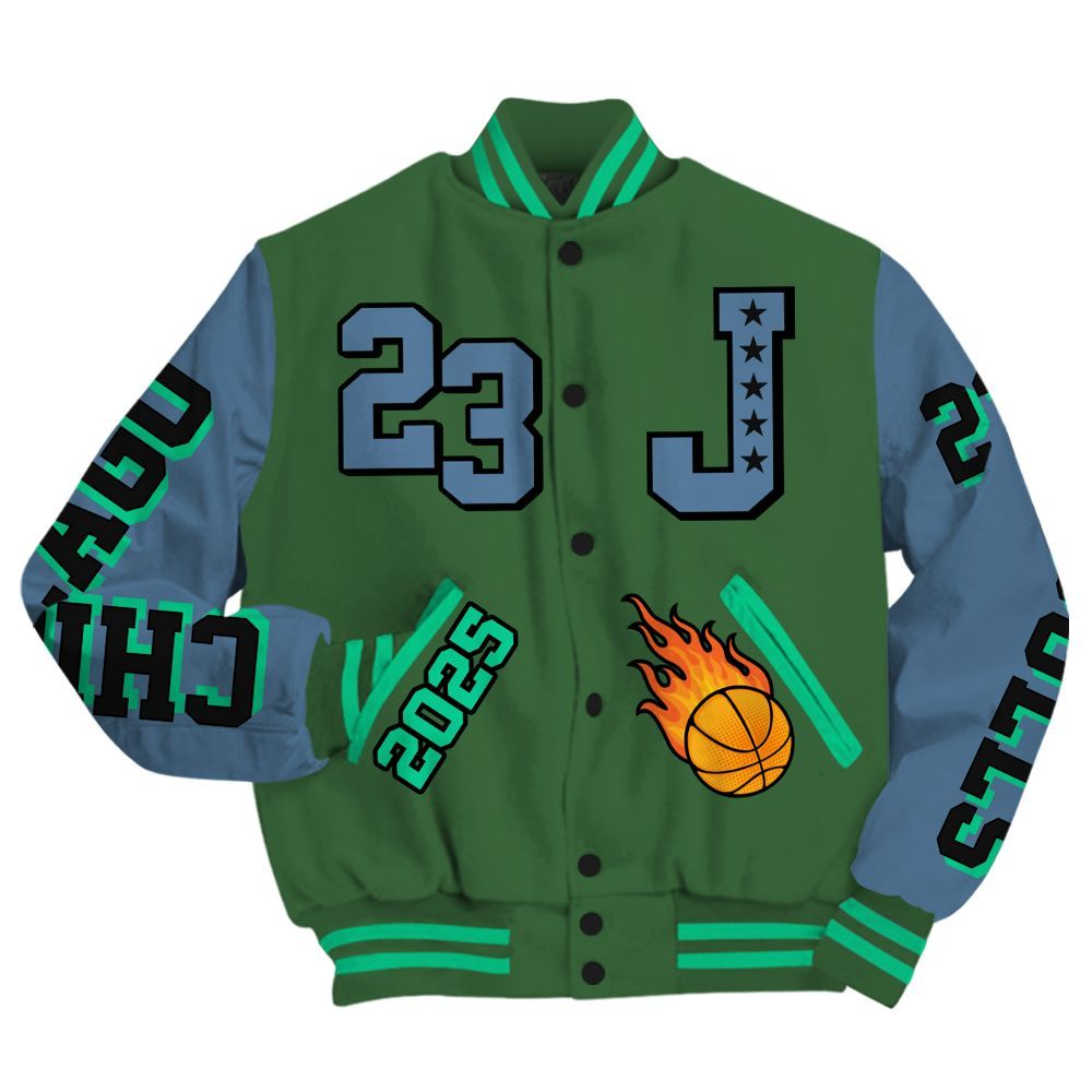 Varsity Jacket To Match Foamposite Pro Pine Green 2025 - Chicago 23 Basketball All Over Print