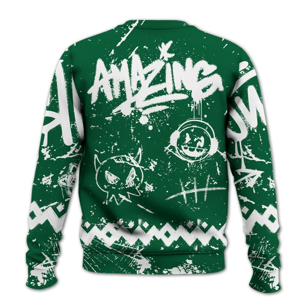 Sweatshirt To Match High Gorge Green 1s - Friday Sneaker Crayon All Over Print