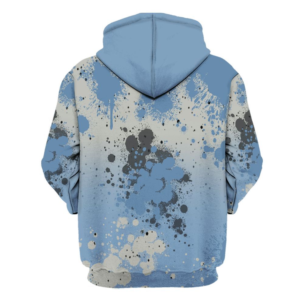 Hoodie To Match University Blue 4s - God Blessed Ink Drip All Over Print