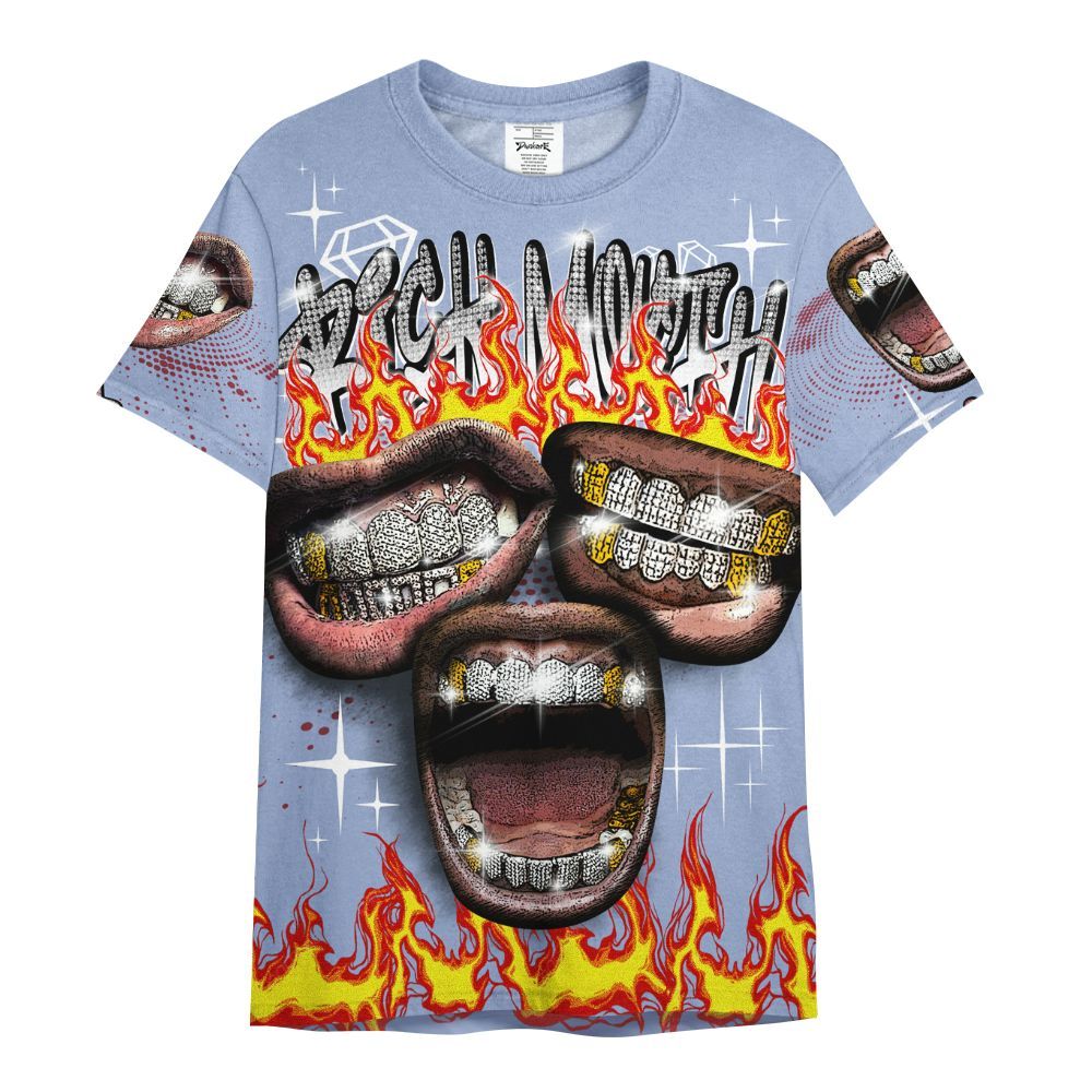 Shirt To Match Black Metallic 5s - Rich Mouth Fire Rap Retro 90s All Over Print