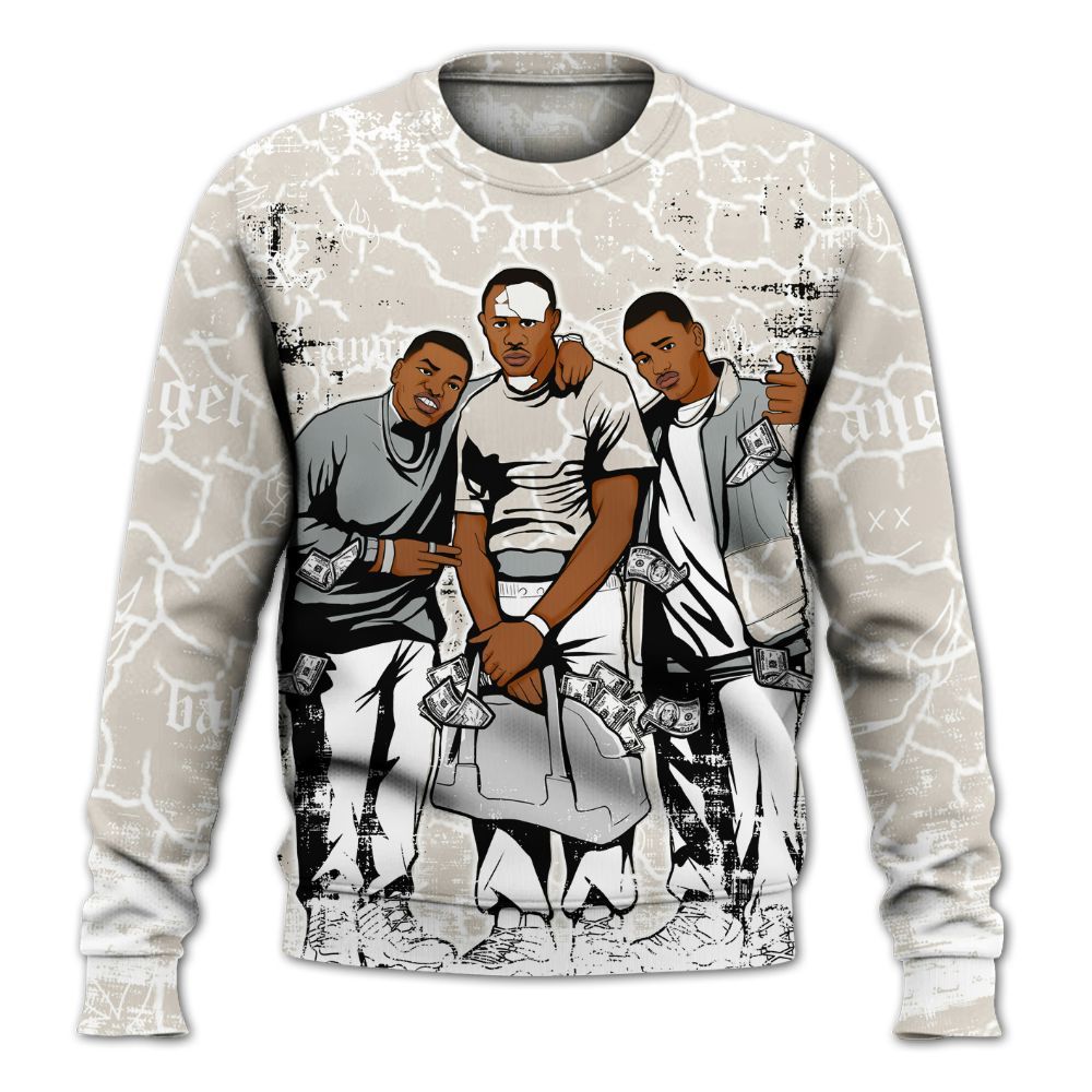 Sweatshirt To Match Retro Pure Money 3s - Paid In Full Money All Over Print