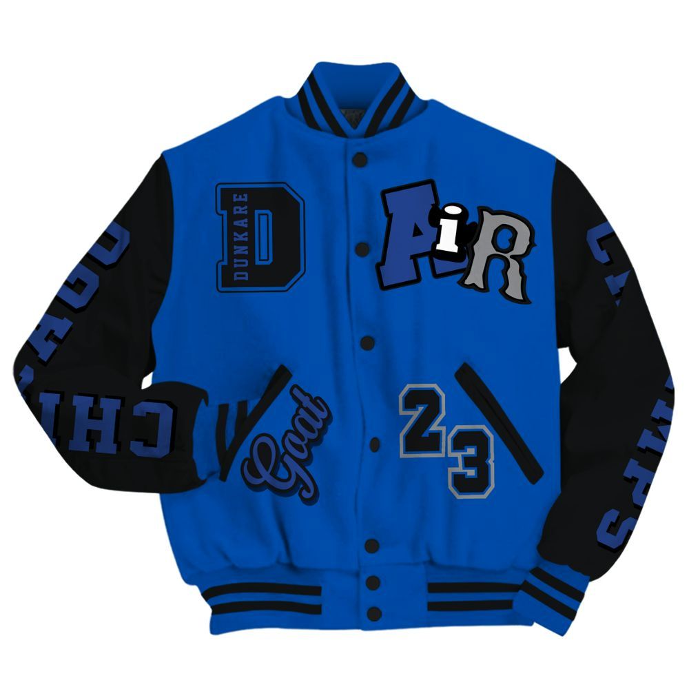 Varsity Jacket To Match Racer Blue 5s - AIR Number 23 GOAT All Over Print