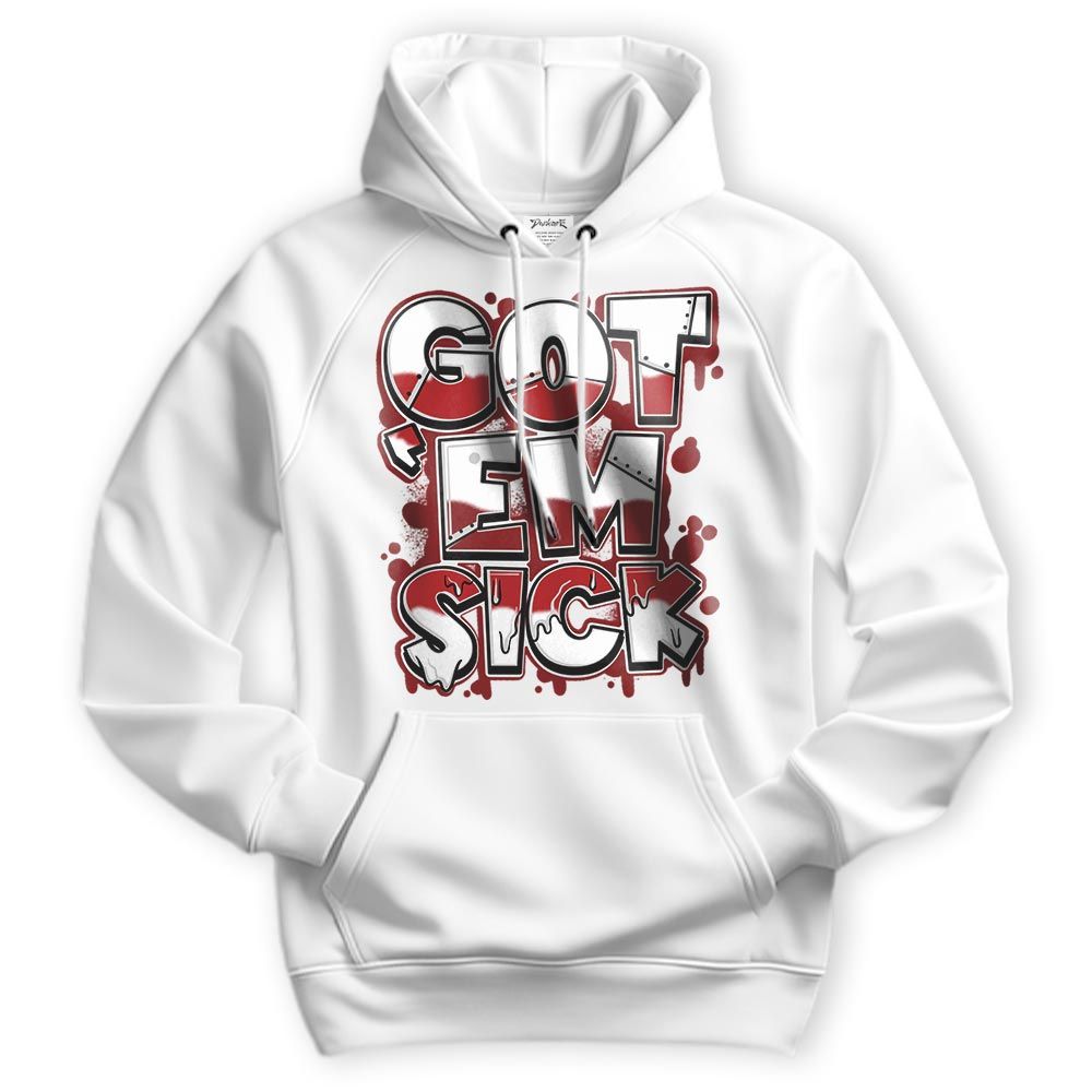 Sweatshirt To Match Red Taxi 12s Hoodie - Gotten 'Em Sick Graphic Hoodie Unisex