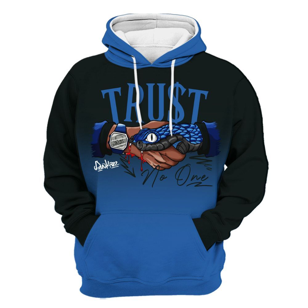 Hoodie To Match Brave Blue 13s - Snake Trust No One Drip All Over Print