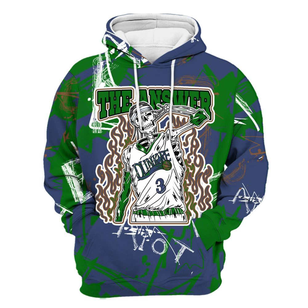 Hoodie To Match Midnight Navy 13s - Allen Answer Skeleton Messyz All Over Print