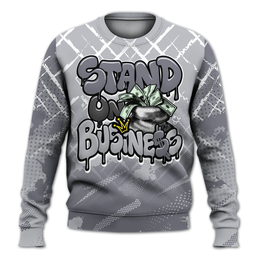 Sweatshirt To Match Low Cement Grey 11s - Halftone Stand Business Dripping All Over Print