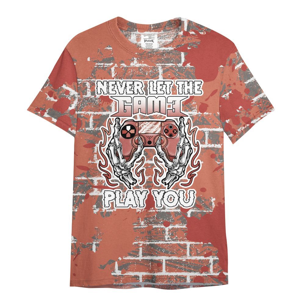 Shirt To Match Dune Red 13s - PlayGame Skull Brick All Over Print