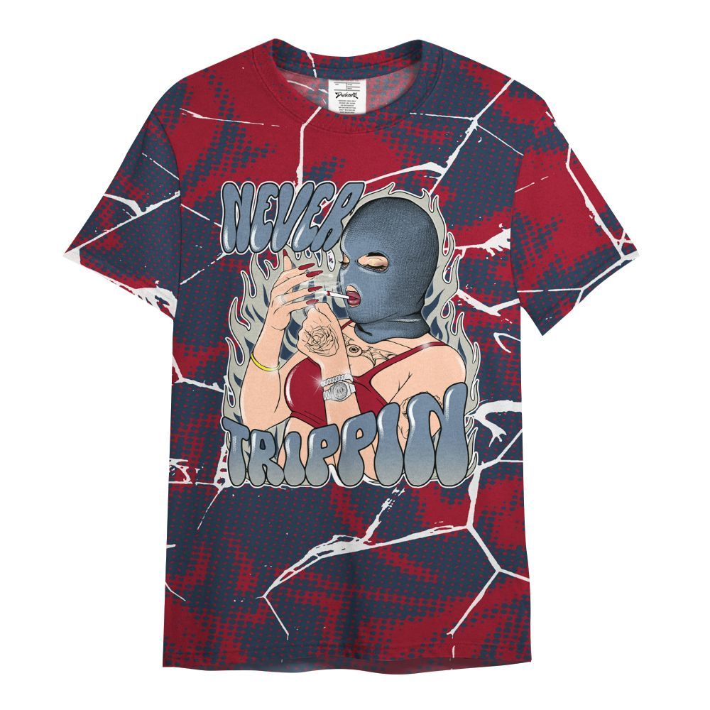 Shirt To Match Navy Blue 2024 6s - Ne'er Trippin' Unique Crack All Over Print