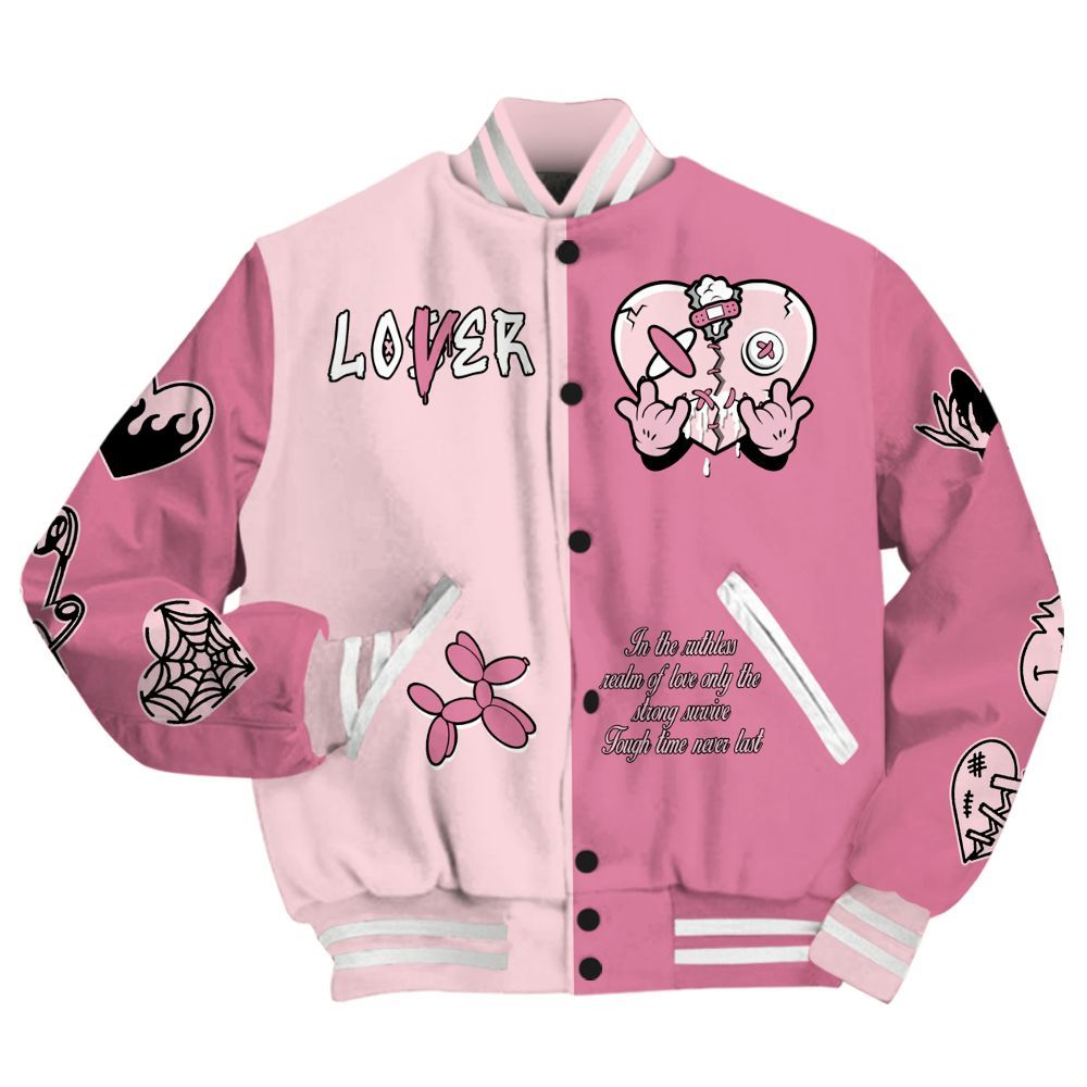 Varsity Jacket To Match GS Pearl Pink 12s - Loser Lover Heartbreak All Over Print