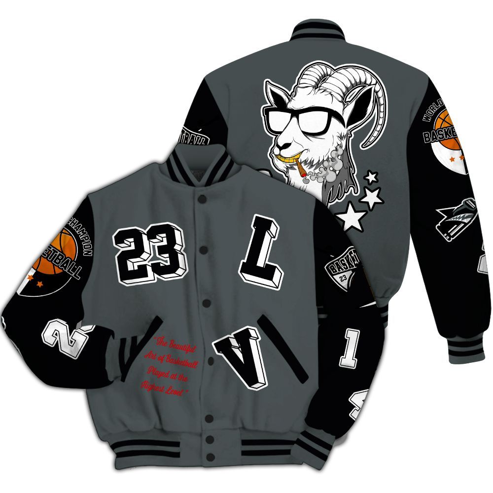 Varsity Jacket To Match Black RM Nigel Sylvester 4s - The GOAT Got Em Streetwear All Over Print