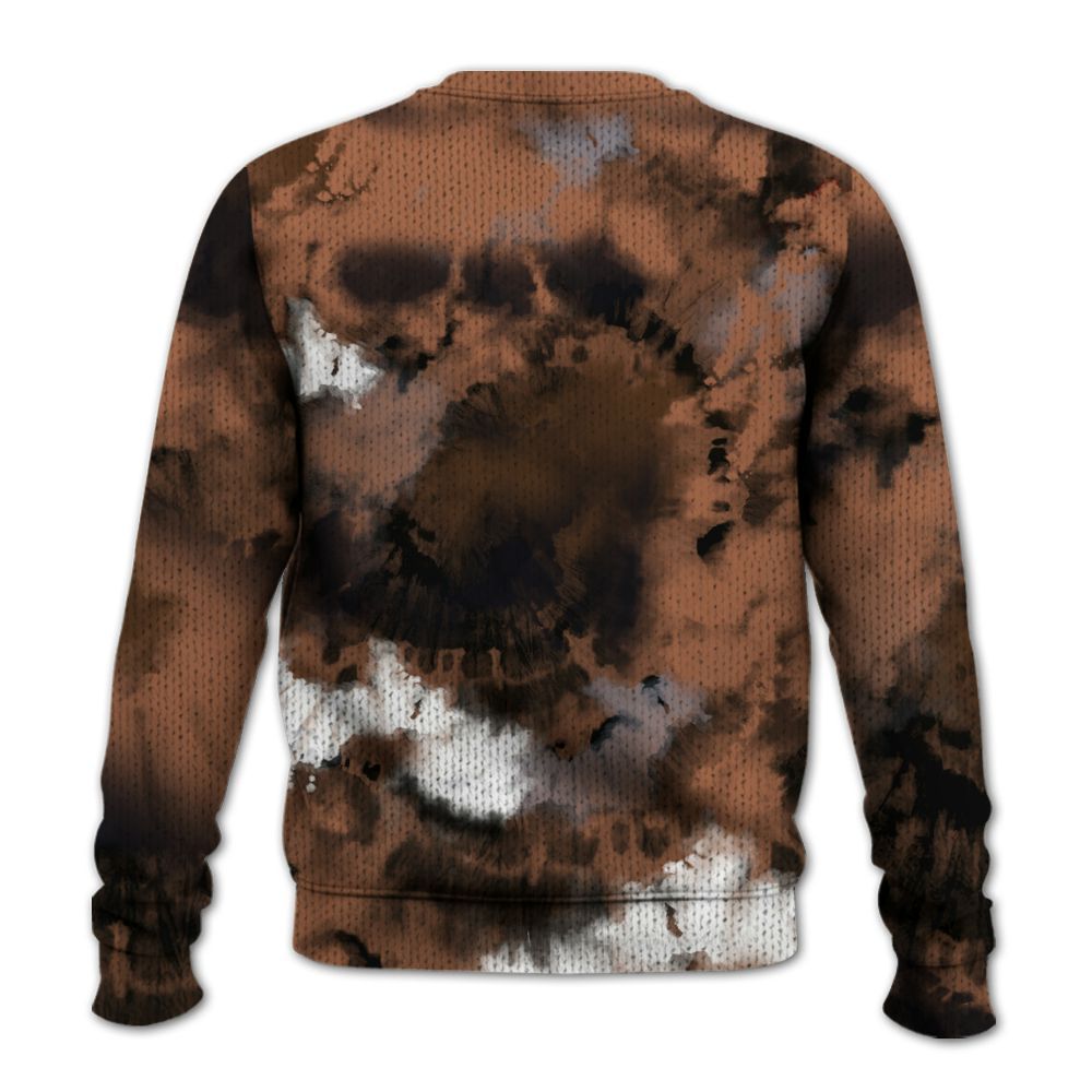 Knitted Sweater To Match Air Foamposite Metallic Copper - God Blessed Tie Dye