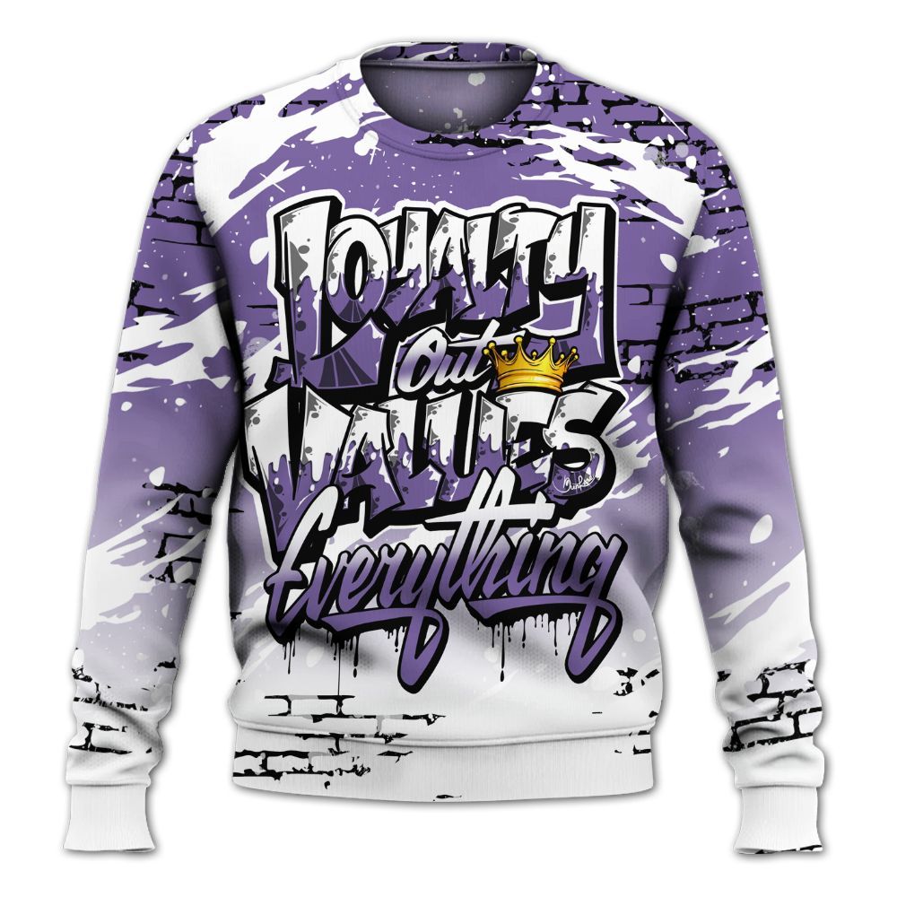 Sweatshirt To Match Dunk Low Black Raspberry - Values Of Loyalty Drip All Over Print