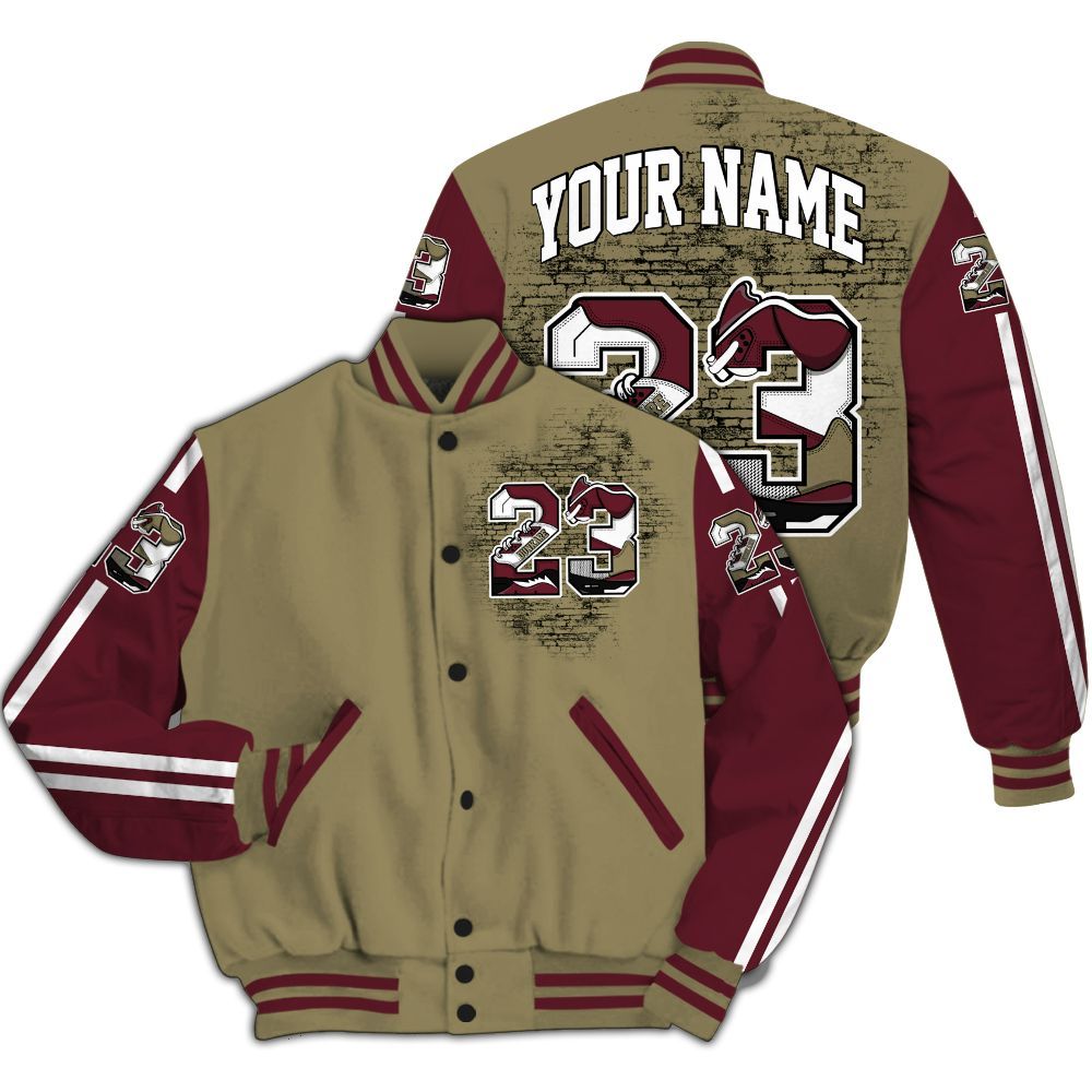 Varsity Jacket To Match Black Olive 7s - Custom Name Number 23 5s All Over Print