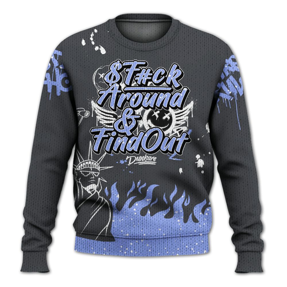 Sweater To Match Retro Awake Racer Blue - Graphic Fck Around Find Out Graphic