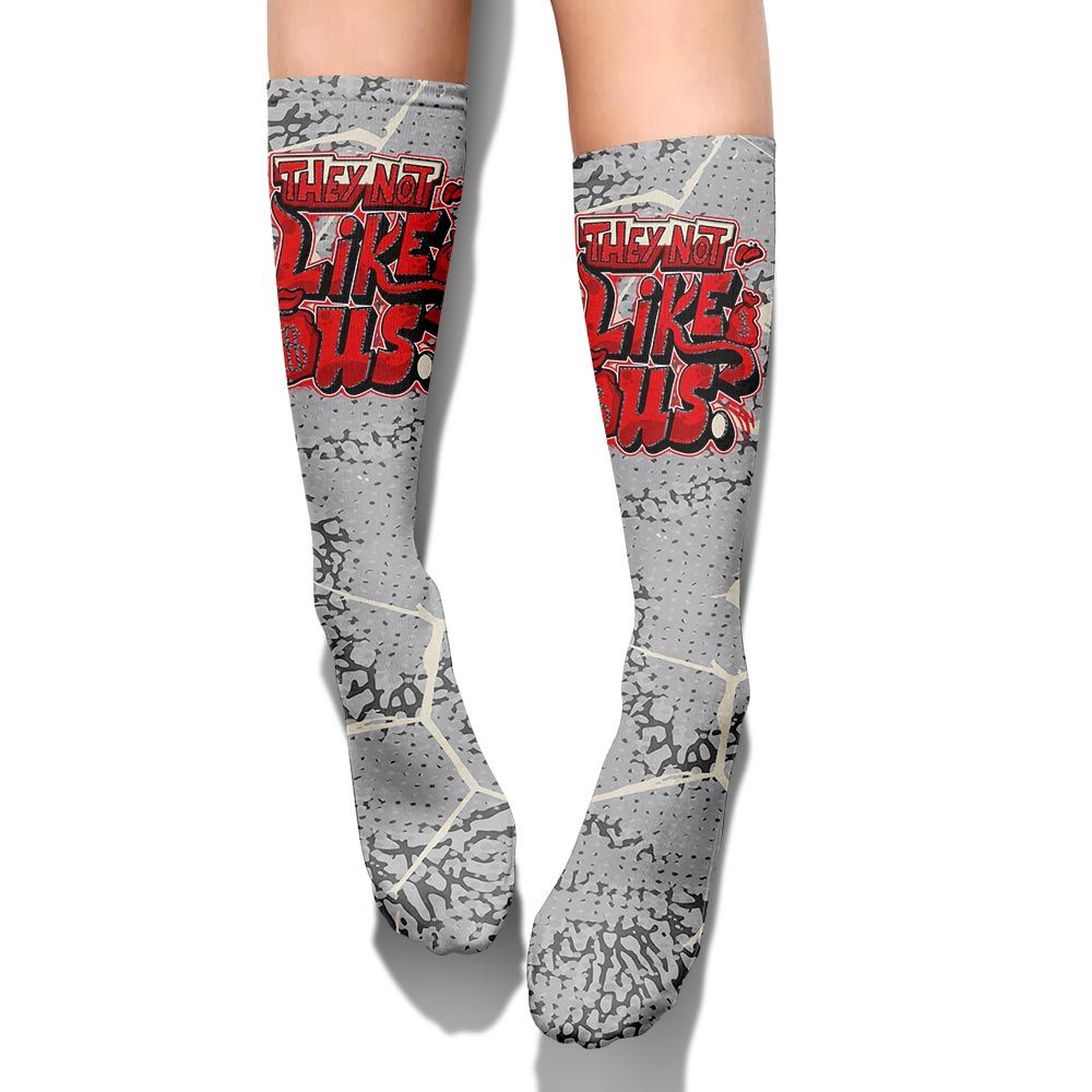 Sock To Match Cement Grey 3s - Dislike Us Graphic Crack