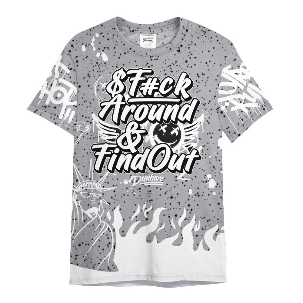 Shirt To Match White Cement 4s - Graphic Fck Around Find Out All Over Print