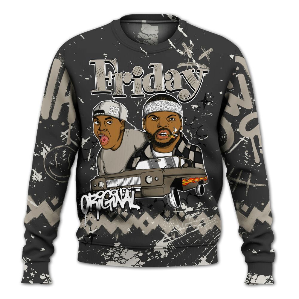 Sweatshirt To Match RM Light Bone 4s - Friday Sneaker Crayon All Over Print