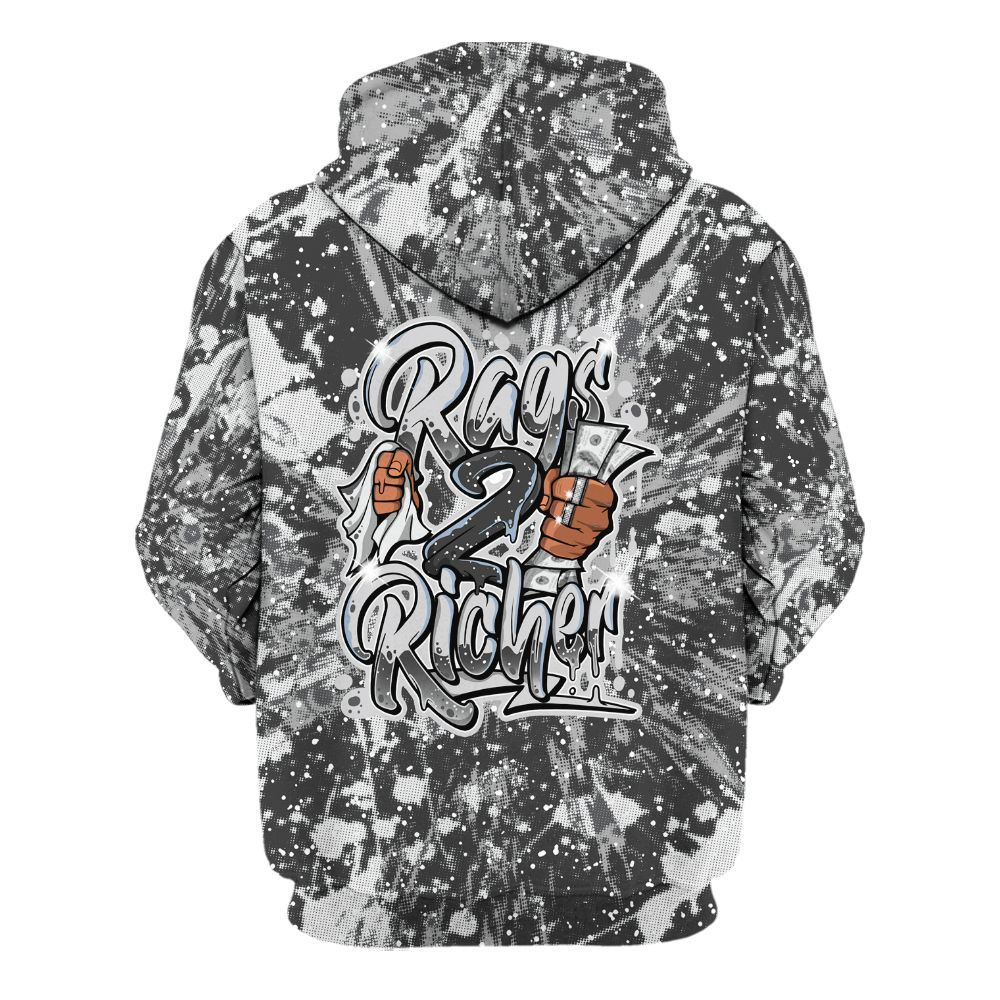 Hoodie To Match Reverse Black White 6s - Rag 2 Rich Graphic Luxury All Over Print