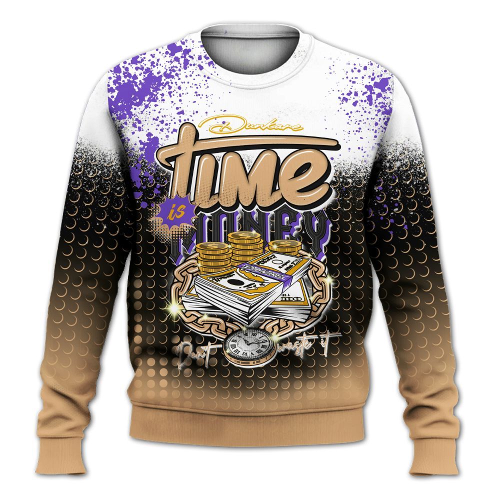 Sweatshirt To Match SE Afrobeats 7s - Halftone Time Is Money All Over Print