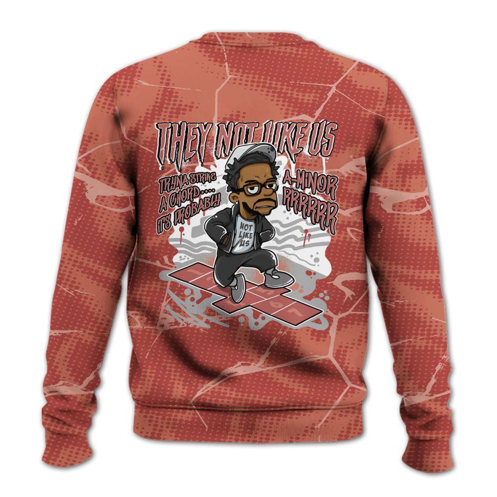 Sweatshirt To Match Dune Red 13s - Hopscotch Dislike Us Graphic Crack All Over Print