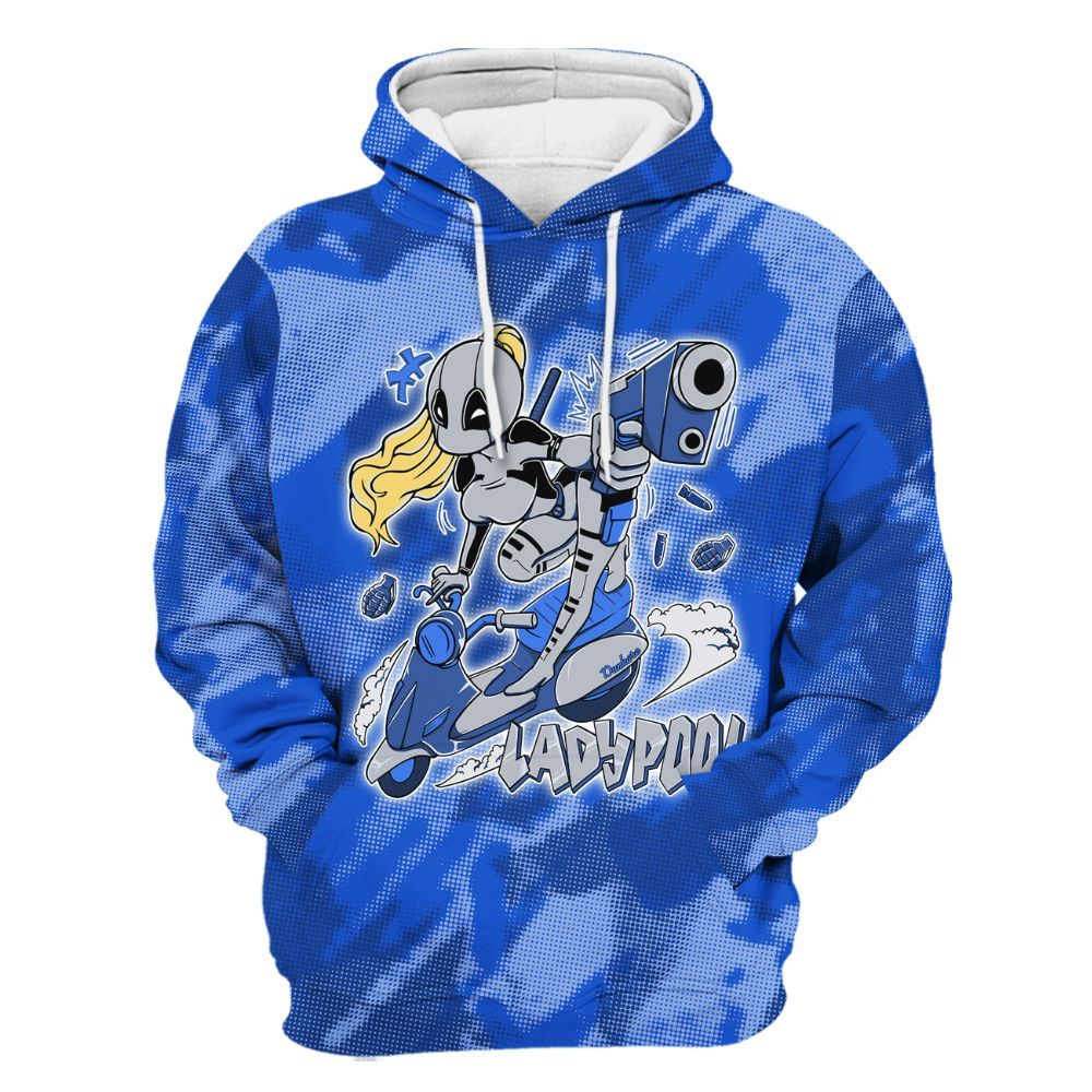 Hoodie To Match Air Foamposite One Royal - Lady Pool Cartoon Abstract Halftone All Over Print