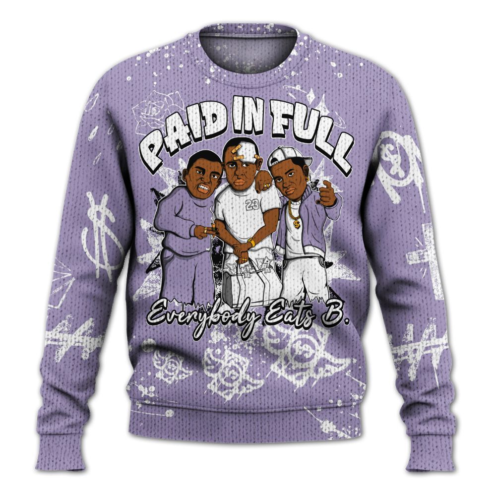 Knitted Sweater To Match Low Pure Violet 11s - Everybody Paid In Full Crayon