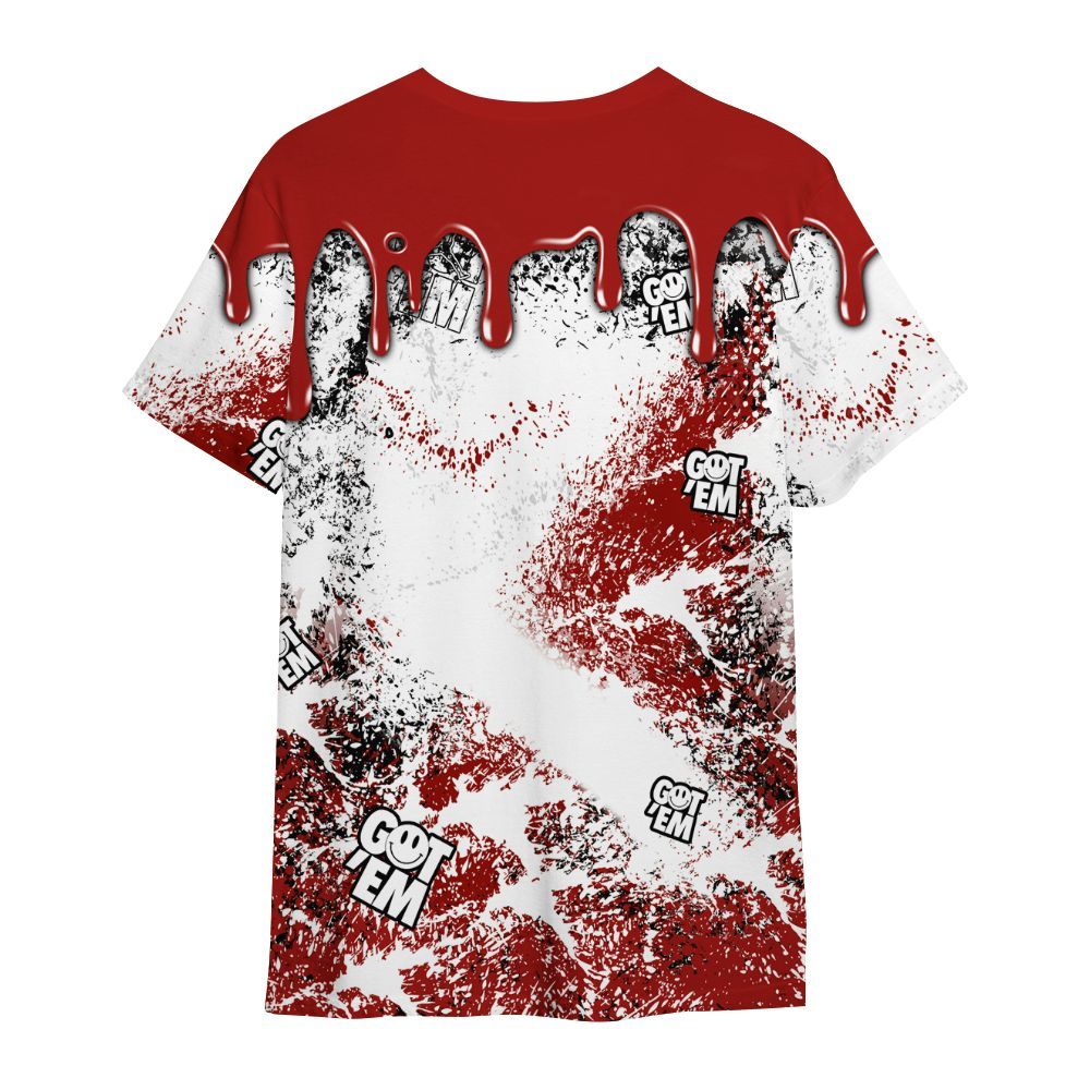 Shirt To Match High OG Varsity Red 1s - Dripping 23 Drip All Over Print
