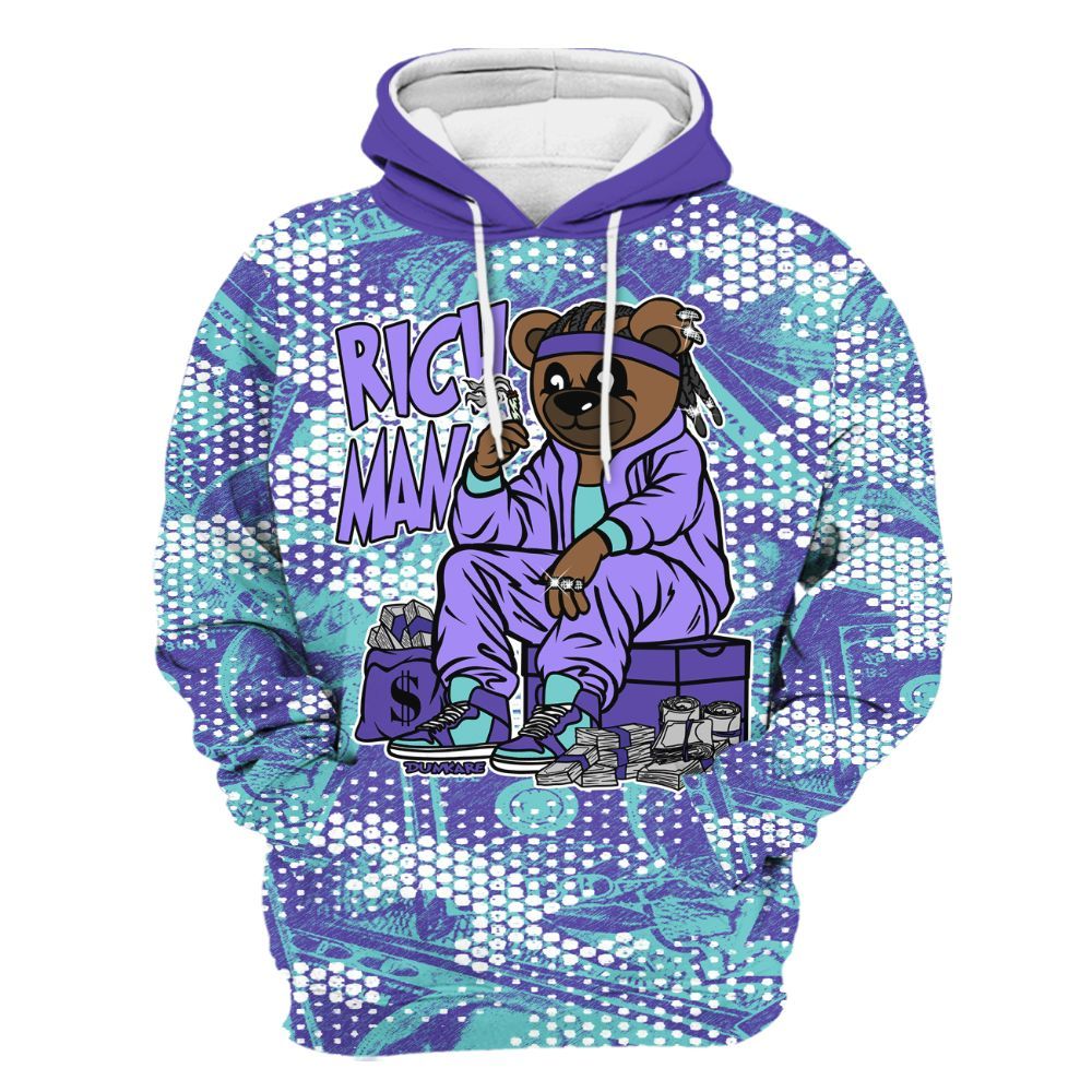 Hoodie To Match Low Hornets 1s - Rich Man Bear Banknotes Art All Over Print