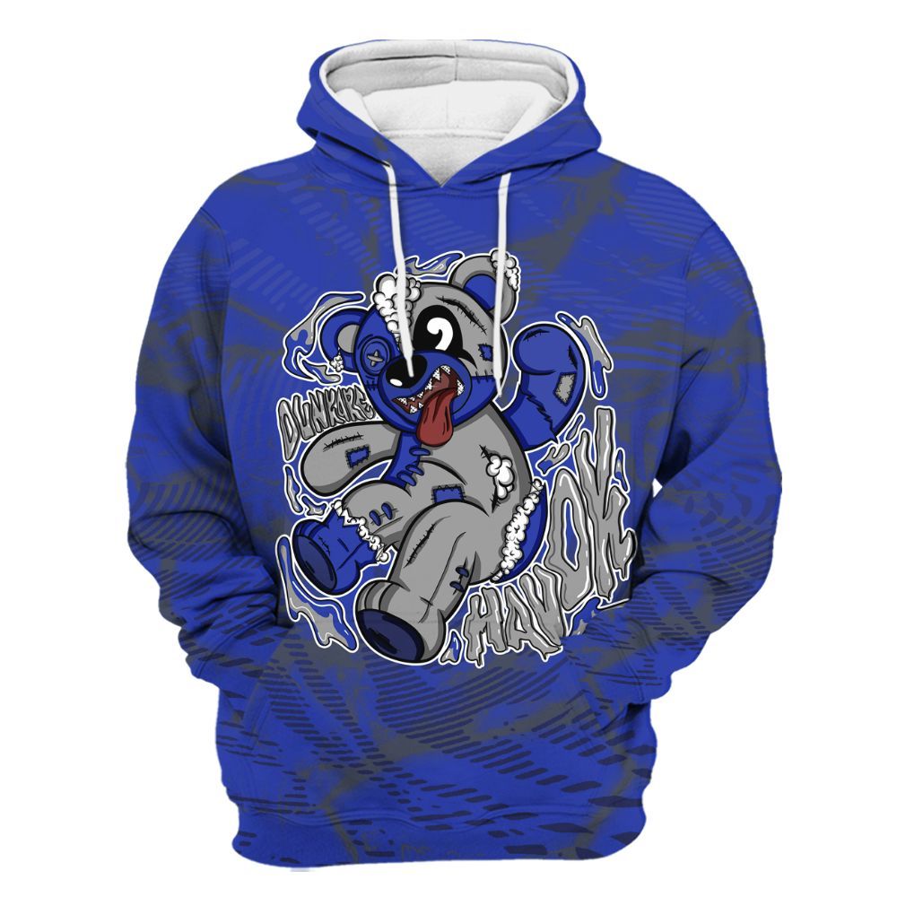 Hoodie To Match Air Max Plus Black Racer Blue - Havok Bear All Over Print