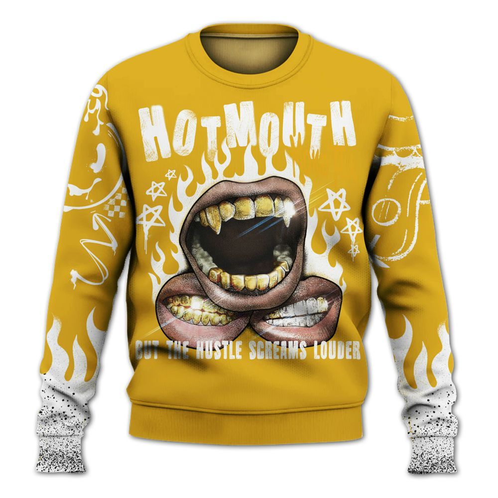 Sweatshirt To Match Vivid Sulfur 4s - Mouth Burning Street Style All Over Print