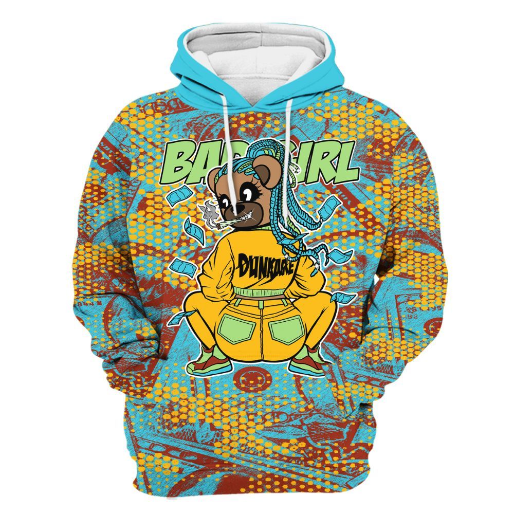 Hoodie To Match SB Dunk Di'Orr Greenwood - Rebellious Girl Bear Banknotes Art All Over Print