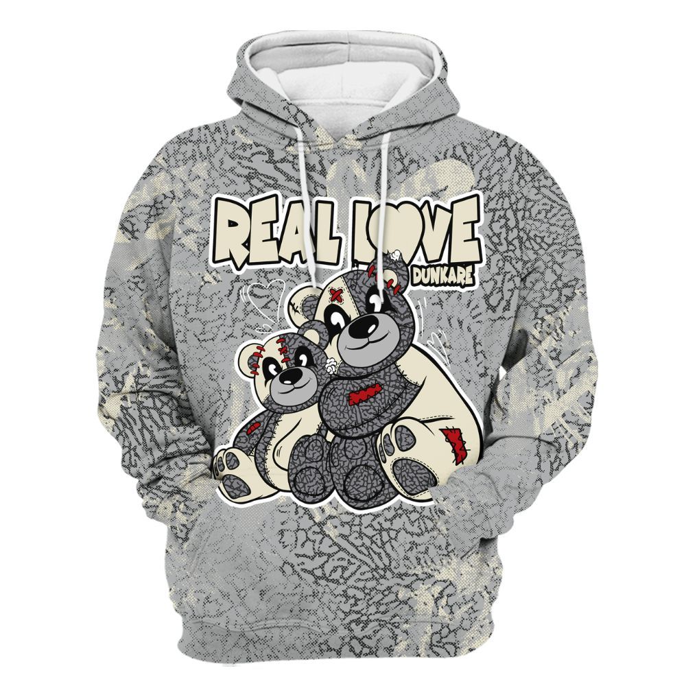Hoodie To Match Cement Grey 3s - Sincere Fondness Bear All Over Print