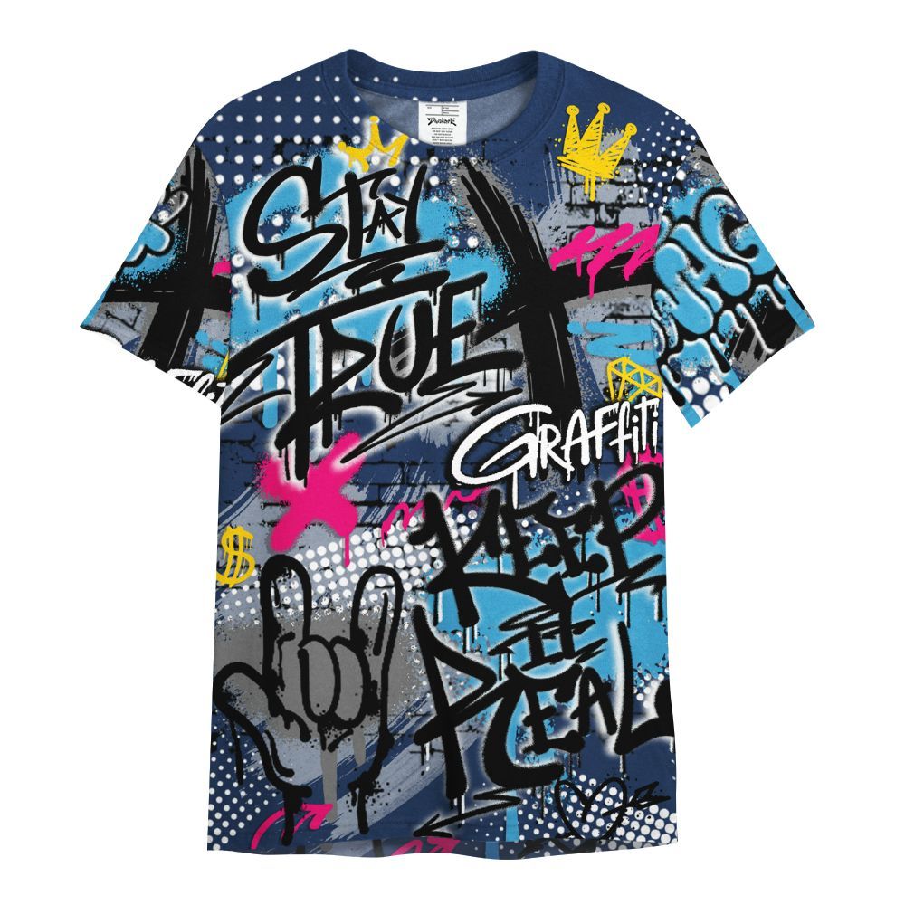 Shirt To Match Air Max 180 University Blue - True It Real Graffiti Streetwear All Over Print