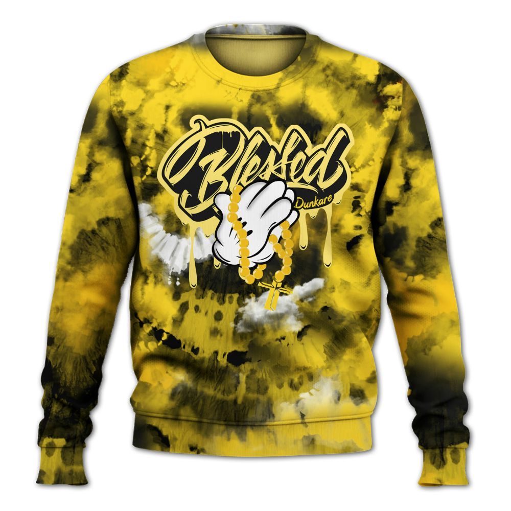 Sweatshirt To Match Retro Thunder 4s - God Blessed Tie Dye All Over Print
