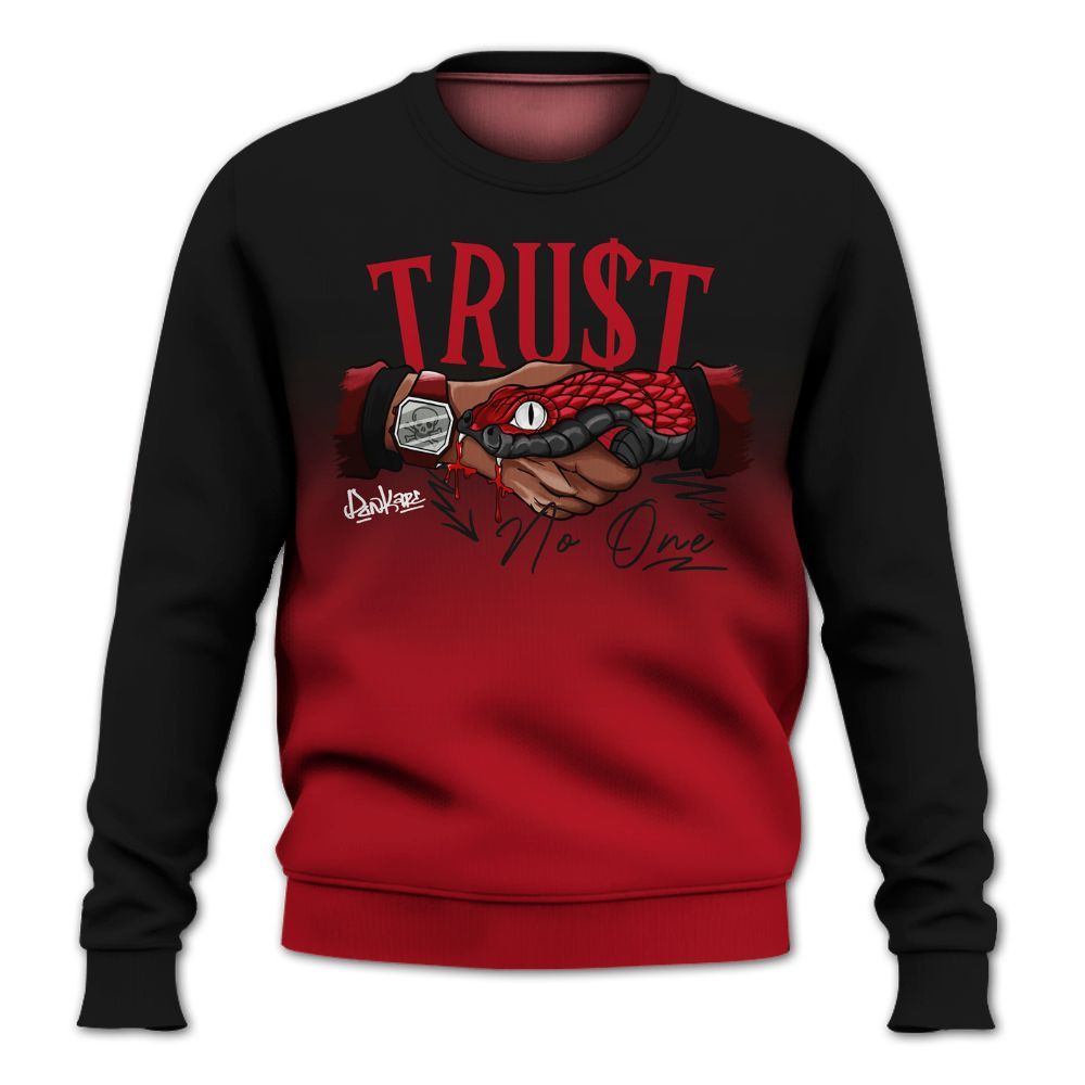 Sweatshirt To Match Bred Velvet 11s - Snake Trust No One Drip All Over Print