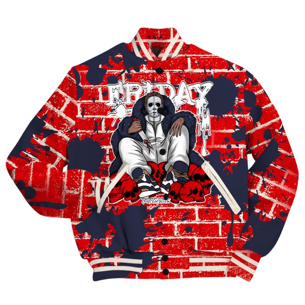 Varsity Jacket To Match Low OG Howard University 1s Shirt - Friday Brick All Over Print