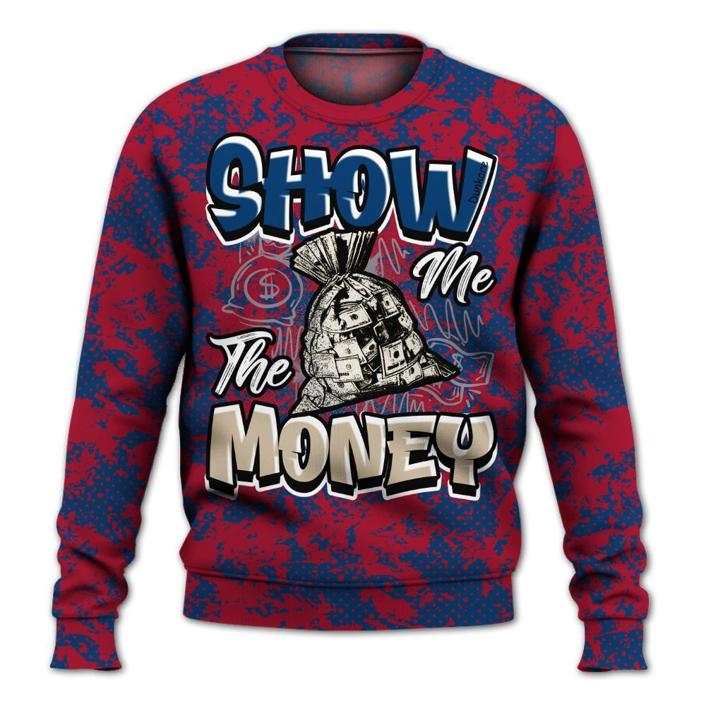 Sweatshirt To Match Rare Air 4s - Show Me The Money Retro All Over Print