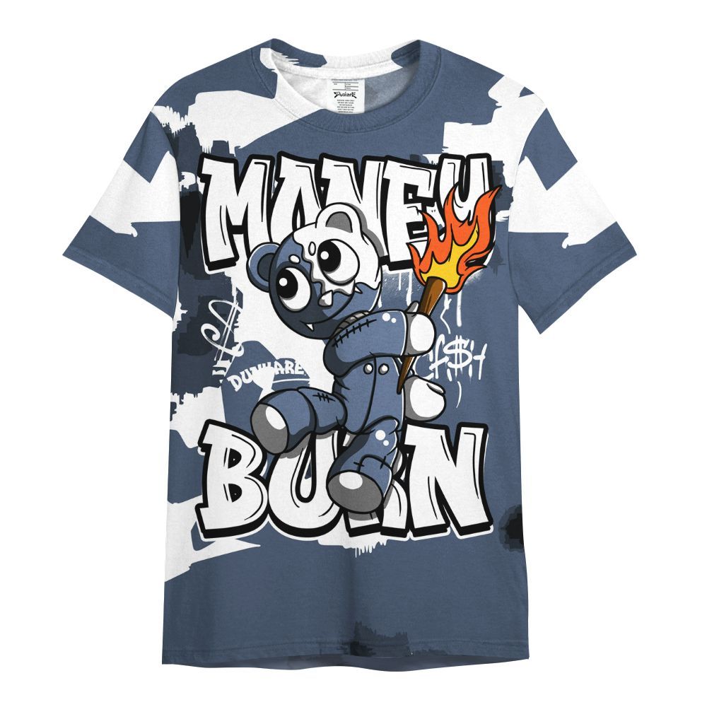 Shirt To Match Low Diffused Blue 11s - Money Burn Retro All Over Print